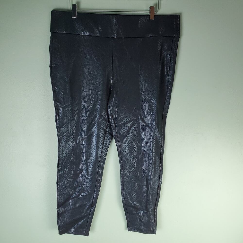 Torrid Womens Snakeskin Black Pixie Skinny Studio Luxe Ponte High Rise Pant 2